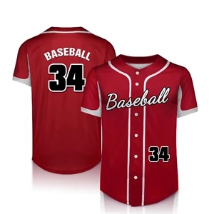 CUSTOM DYE SUBLIMATED FULL BUTTON BASEBALL JERSEY