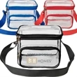 Large Stadium Clear PVC Lunch Bag w/ Front Zipper Pocket | https://www.bestnamebadges.com