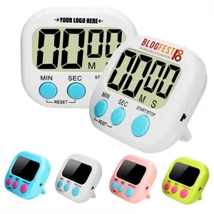 In Stock Custom Digital Kitchen Timer With Magnetic Backing | https://www.bestnamebadges.com