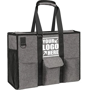 Custom Utility Water Resistant Zipper Tote Bag | https://www.bestnamebadges.com