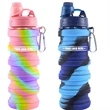 Custom Reusable Silicone Collapsible Sport Water Bottle | https://www.bestnamebadges.com