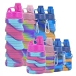 Custom Reusable Silicone Collapsible Sport Water Bottle | https://www.bestnamebadges.com
