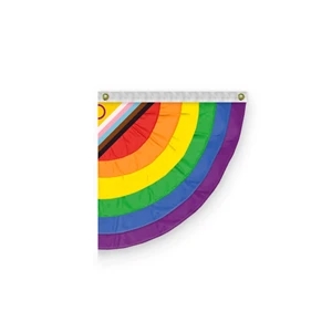 3'x3' Intersex Progressive Pride Pleated Half Fan-Right Side | https://www.bestnamebadges.com