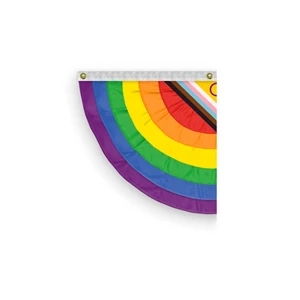 3'x3' Intersex Progressive Pride Pleated Half Fan- Left Side | https://www.bestnamebadges.com