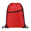 420D Heavy Duty Drawstring Backpack With Front Zipper | https://www.bestnamebadges.com