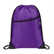 420D Heavy Duty Drawstring Backpack With Front Zipper | https://www.bestnamebadges.com