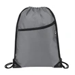 420D Heavy Duty Drawstring Backpack With Front Zipper | https://www.bestnamebadges.com