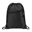 420D Heavy Duty Drawstring Backpack With Front Zipper | https://www.bestnamebadges.com