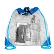 Harris Clear Vinyl Stadium Compliant Cinch Backpack | https://www.bestnamebadges.com
