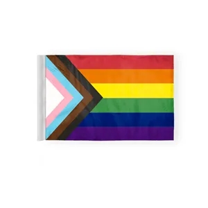 6''x9'' 2ply wPoly Progressive Pride Motorcycle Flag | https://www.bestnamebadges.com