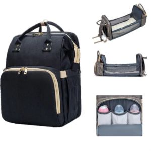 3 in 1 Diaper Bag Backpack with Bassinet Bed Mat Pad