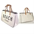 Canvas Beach Tote Bag with Handles | https://www.bestnamebadges.com