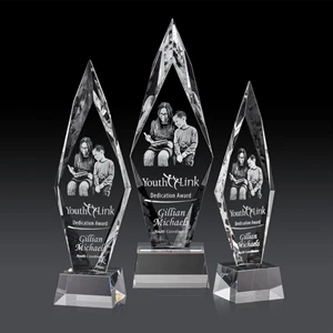 Manilow Award on Robson Base (3D) - Clear | https://www.bestnamebadges.com