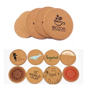 3.75" Round Cork Coasters For Drinks