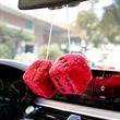 Car Retro Hanging Fuzzy Plush Dice | https://www.bestnamebadges.com