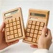 Natural Bamboo Wooden Solar Calculator | https://www.bestnamebadges.com