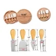 Round Bamboo Cheese Board and Knife Set | https://www.bestnamebadges.com