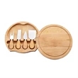 Round Bamboo Cheese Board and Knife Set | https://www.bestnamebadges.com