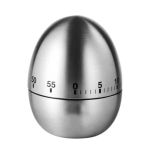 Stainless Steel Mechanical Egg Shape Kitchen Timer