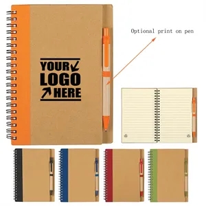 Eco-Inspired Spiral Notebook & Pen | https://www.bestnamebadges.com
