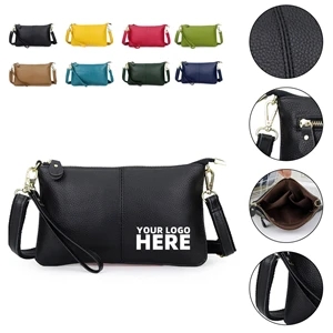 Leather Wristlet Clutch Bag