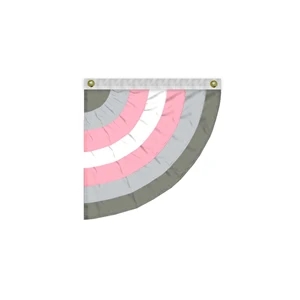 3'x3' Demigirl Pleated Half Fan- Right Side | https://www.bestnamebadges.com