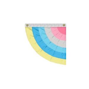 3'x3' Genderflux Pleated Half Fan- Left Side | https://www.bestnamebadges.com