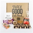 Snack Good Feel Good Happy's Gift Set | https://www.bestnamebadges.com