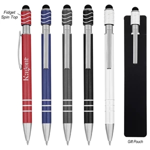 Spin Top Pen With Stylus | https://www.bestnamebadges.com