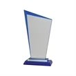 9" Blue Razor Glass Award | https://www.bestnamebadges.com