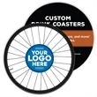 Custom Cycling Wheel Coaster | https://www.bestnamebadges.com