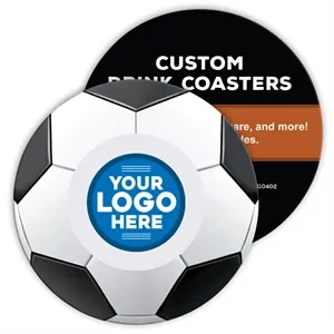 Custom Soccer Coaster, 4" Round