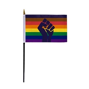 1ply POC with fist Stick Flag (Printed) | https://www.bestnamebadges.com