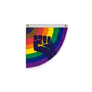 3'x3' POC with fist Pleated Half Fan- Right Side | https://www.bestnamebadges.com
