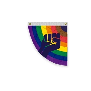 3'x3' POC with fist Pleated Half Fan- Left Side | https://www.bestnamebadges.com