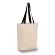 Tote Bag With Contrasting Web Handles 12 Oz | https://www.bestnamebadges.com