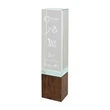 9 3/4" Rectangle Sierra Glass Award with Walnut Base | https://www.bestnamebadges.com
