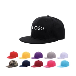 6 Panel Snapback Flat Bill Baseball Cap