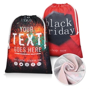Custom Full Color Polyester Drawstring Bag 12" X 16"