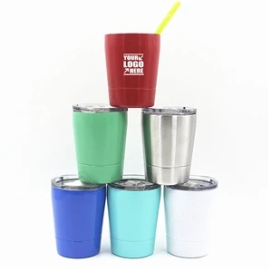 8OZ Coffee Tumbler Stainless Steel Kids Milk Mug With Lid