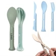 Portable 3 In 1 Biodegradable Wheat Straw Cutlery Set | https://www.bestnamebadges.com