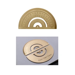 Retro Portable Brass Protractor - Laser Engraved