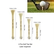MOQ 50 Professional Bamboo Golf Tee Set  - 4 PCS | https://www.bestnamebadges.com