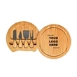 Multifunction Round Bamboo Cheese Board And Knife Set | https://www.bestnamebadges.com