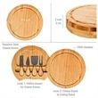 Multifunction Round Bamboo Cheese Board And Knife Set | https://www.bestnamebadges.com