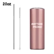 20 OZ Stainless Steel Skinny Tumblers with Straw | https://www.bestnamebadges.com