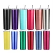 20 OZ Stainless Steel Skinny Tumblers with Straw | https://www.bestnamebadges.com