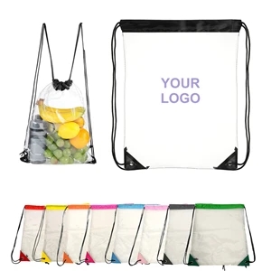 PVC Clear Drawstring Backpack Bag