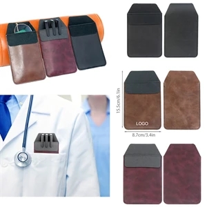 Pocket Protector PU Leather Pen Pouch Holder Organizer