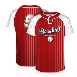 Custom Dye Sublimated 2 Button Baseball Jersey